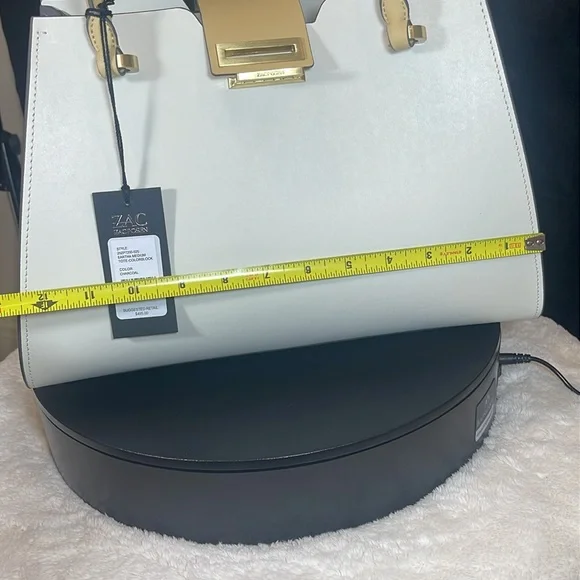 ZAC ( Zac Posen ) NWT , EARTHA MEDIUM , TOTE , off white, CHARCOAL Color. - Picture 12 of 16